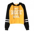Spring new hot sale women's short hooded long-sleeved letter printed t-shirt sweater