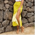 New women's long button bag hip skirt wild high waist side split exposed thigh bag hip slim skirt