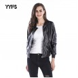 Spring jacket new casual women's short locomotive leather jacket zipper leather jacket jacket pu leather jacket