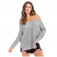 Spring and autumn women's long-sleeved sweater tops fashion inside and outside strapless sweater