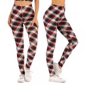 Hot selling new women's check printed casual pants slim slimming pants women tide