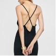 Summer new fashion sexy back cross strap slim dress women