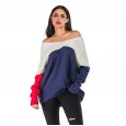 One-shoulder slim-fit long-sleeved sweater pullover solid color wild female bottoming shirt