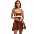 Women's dress spring and summer new knitted sexy short skirt suspender skirt female high waist slim a-line skirt