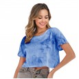 Printed short-sleeved t-shirt women's trendy women's fashion short women's loose summer wild top