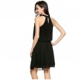 Women's New Waist Chiffon Vest Skirt Women's Off Shoulder Ruffle Dress