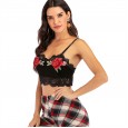 New embroidered little vest sexy stitching lace suspenders