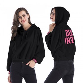 Women's Letter Print Hooded Sweater Women's Loose Pullover