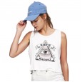 Summer new women's bottoming knit sweater hot printing short vest