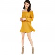 Spring hot sale word collar sexy big swing skirt in the sleeves loose solid color off-the-shoulder dress women