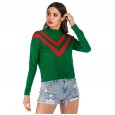 Women's autumn and winter coats, striped loose long-sleeved sweaters, women's knitted pullovers