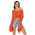 Short section exposed navel sweater women's autumn and winter loose lazy solid color sweater coat