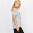 Summer new geometric element sexy strapless women's T-shirt fashion short sleeve top