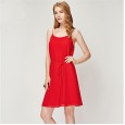 Fashion backless strap chiffon dress women's summer sexy sleeveless A-line skirt