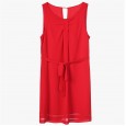 Summer Slim solid color A-line suspender skirt female tide sexy sleeveless chiffon dress
