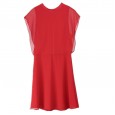 Spring and summer women's new ruffled fashion simple slim sleeveless chiffon dress