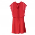 Spring and summer women's new ruffled fashion simple slim sleeveless chiffon dress