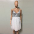 New Women's Sequins Deep V-Neck Sling Dress Nightclub Dress