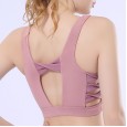 Spring and summer new sports bra gathered fitness sexy beautiful back breathable yoga clothes plus size sports vest women
