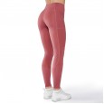 New splicing pocket yoga pants double-sided nylon high elastic tight sports high waist fitness pants women