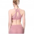 New mesh gauze back sports vest female shockproof gathered running high strength fitness underwear yoga bra