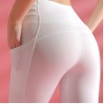 New high waist tight yoga pants mesh splicing fold sports tights women