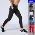Men's fitness trousers with pockets PRO running training sports elastic wicking quick-drying tight trousers 1080