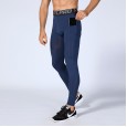 Men's fitness trousers with pockets PRO running training sports elastic wicking quick-drying tight trousers 1080
