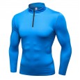 Men's fall / winter sports sweater fitness running training long-sleeved half-zip elastic quick-drying stand-up collar sweater 9004