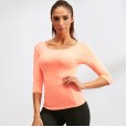 Ladies Yoga Wear Fitness Running Sports Dance Tight and Quick-drying Tops Cross Beautiful Back Middle Long Sleeve 92501