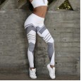 Women's PRO tight print trousers sports running yoga training quick-drying stretch fitness trousers 50
