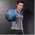 Men's tight sleeveless vest sports running training fitness clothes zipper hooded quick-drying jacket 9006