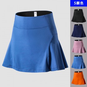 Women's high waist sports skirt pants yoga fitness tennis skirt lined with anti-glare running quick-drying short skirt 92406