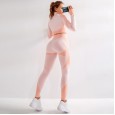 Seamless yoga suit suit women's autumn and winter new knitted hip elastic fitness sports yoga suit