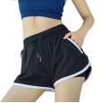 Summer new fake two-piece sports shorts female pockets anti-glare loose and quick-drying yoga fitness running leisure
