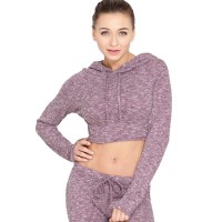 New sexy exposed navel fitness clothes female sports tight quick-drying hoodies long-sleeved training yoga tops running