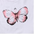 Children's clothing new summer style butterfly print round neck short sleeve top skirt two-piece suit