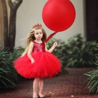 Summer new girls' children's day children's day sequin gauze bow princess dress show dress