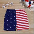 Boys Summer New Letter Print Sleeveless Top Striped Shorts Two-Piece Independence Day Suit