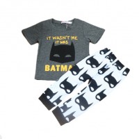 Children's Wear Summer Infant Set Boy Little Monster Short Sleeve Set