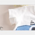 Boys summer new printed cartoon dinosaur short sleeve striped shorts boys suit