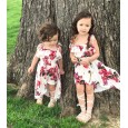 Summer new baby children's skirt word collar sling swallowtail floral skirt