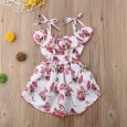 Summer new baby children's skirt word collar sling swallowtail floral skirt