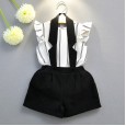Girls New Summer Girls Sleeveless Striped Vest T-shirt Strap Shorts Girls Set