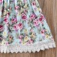 Girls halter flower fairy printed floral suspenders girls dress