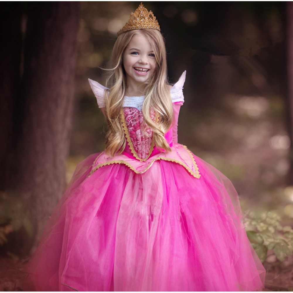 Children's wear girls dress cosplay princess frozen mesh gown