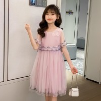 Girls' dresses, summer dresses, children's super fairy, elegant net skirts, big children's princess dresses