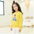 Children's clothing autumn new girl T-shirt long-sleeved round neck printed children's tops