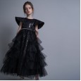 Children's clothing, bright silk princess dress, girl dress, middle school children's banquet, piano performance dress, dress