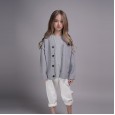 Children's clothing knitted cardigan spring clothes new children's knitted jacket boys and girls gray wild sweater